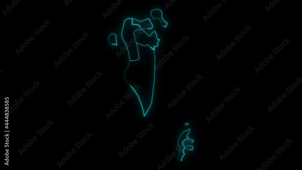 Animated Outline Map of Bahrain with Governorates Animated Outline Map of Bahrain with Governorates