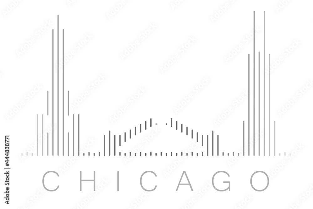 Vertical Bars Chicago Landmark Skyline