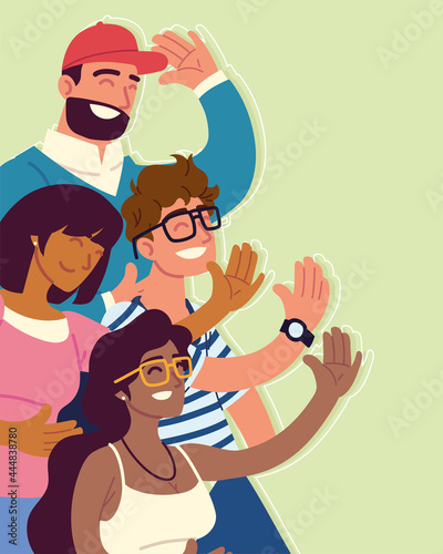 group of people smiling