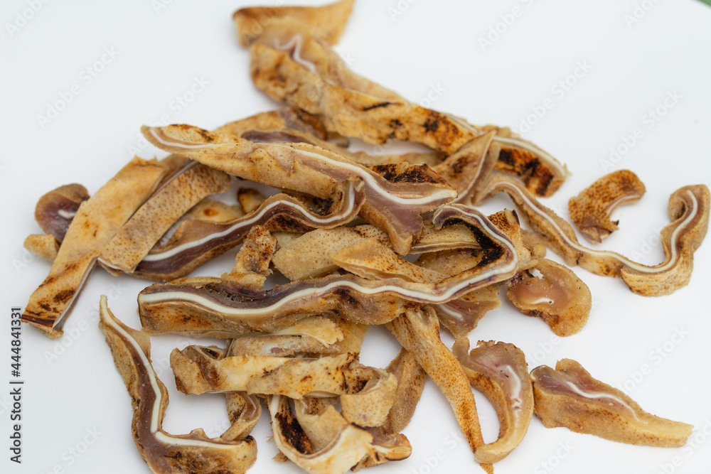 fried pork ear and seasoned with salt fried pork ear and seasoned with salt