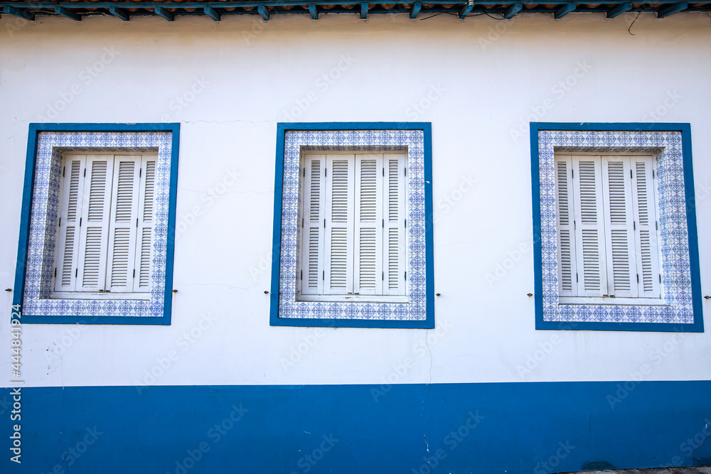 facade of house in Santana do Parnaiba, historic city of colonial period of Brazil facade of house in Santana do Parnaiba, historic city of colonial period of Brazil