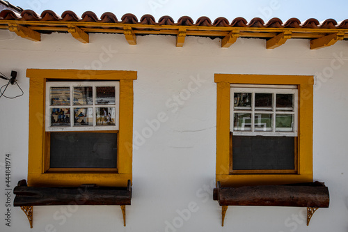  facade of house in Santana do Parnaiba, historic city of colonial period of Brazil photo