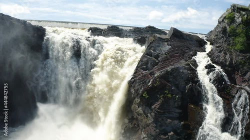 Chutes de la Chaudière Waterfall in in Canada from drone photo