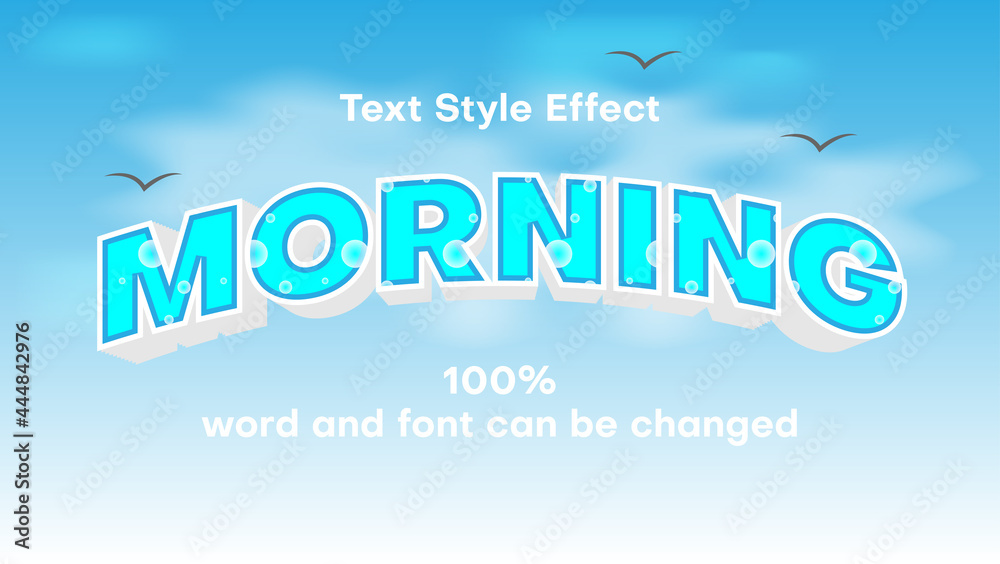 morning text style effect. vector design