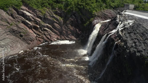 Chutes de la Chaudière Waterfall in in Canada from drone photo