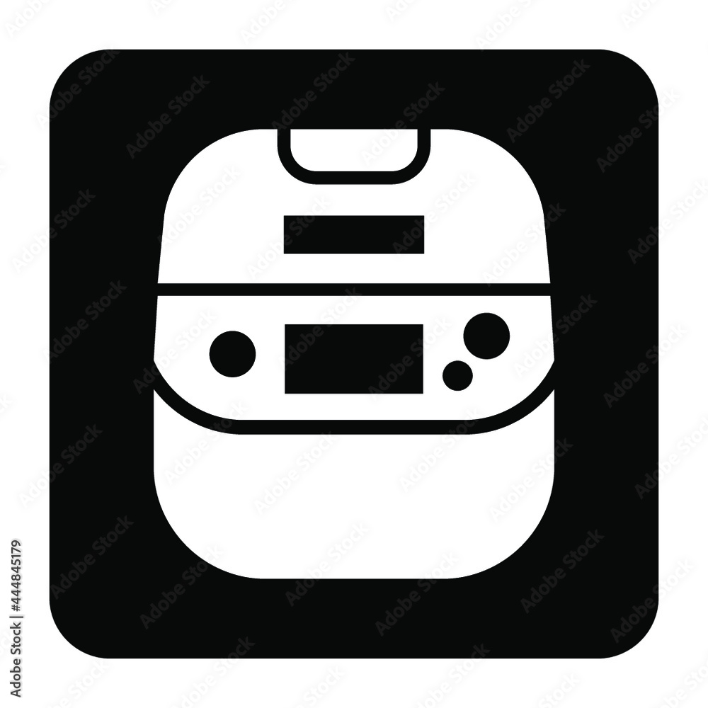 Obraz premium シンプルな炊飯器のアイコン/白ヌキ