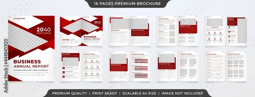 set of business bifold brochure template with modern style and minimalist concept