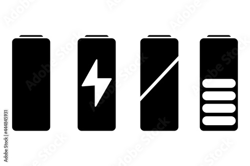 Charging indicator set, great design for any purposes. Phone icon symbol set. Vector illustration. Stock image.