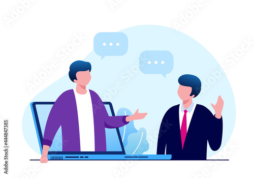 online meeting or video conference concept flat vector illustration for banner landing page 
