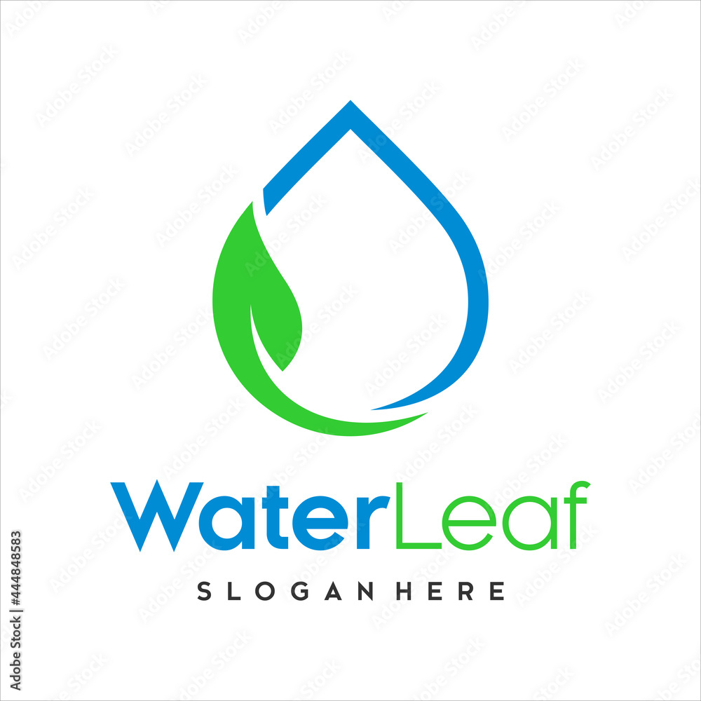 Water drop with leaf Logo template, vector illustration. Water drop with leaf Logo template, vector illustration.