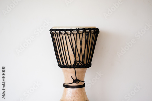 A djembe or jembe is a rope tuned skin covered goblet drum played with bare hands is a percussion instrument orginally from West Africa