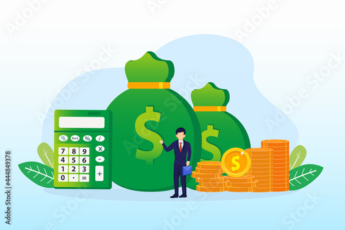 Investment financial, Landing page template, Flat vector illustration