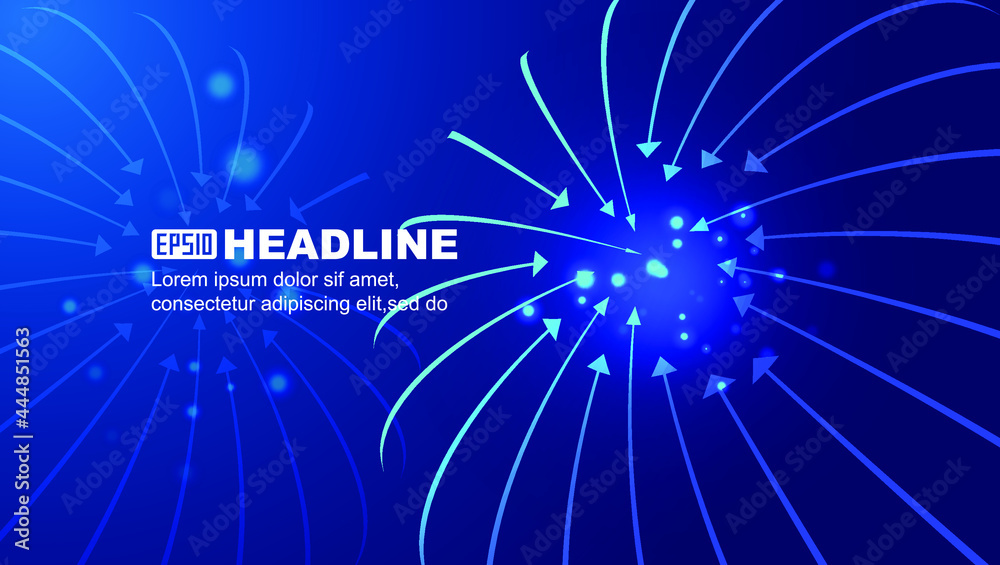 Arrow light line convergence Internet technology background.