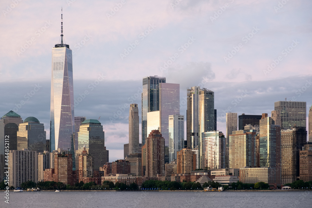 New York city lower Manhattan skyline at twilight New York city lower Manhattan skyline at twilight