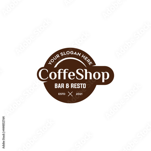Coffe Shop Stamo Logo Emblem Vector