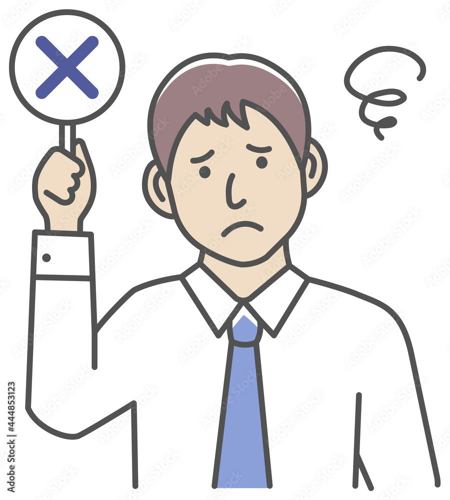 Business man showing placards illustration ( X mark ) Business man showing placards illustration ( X mark )