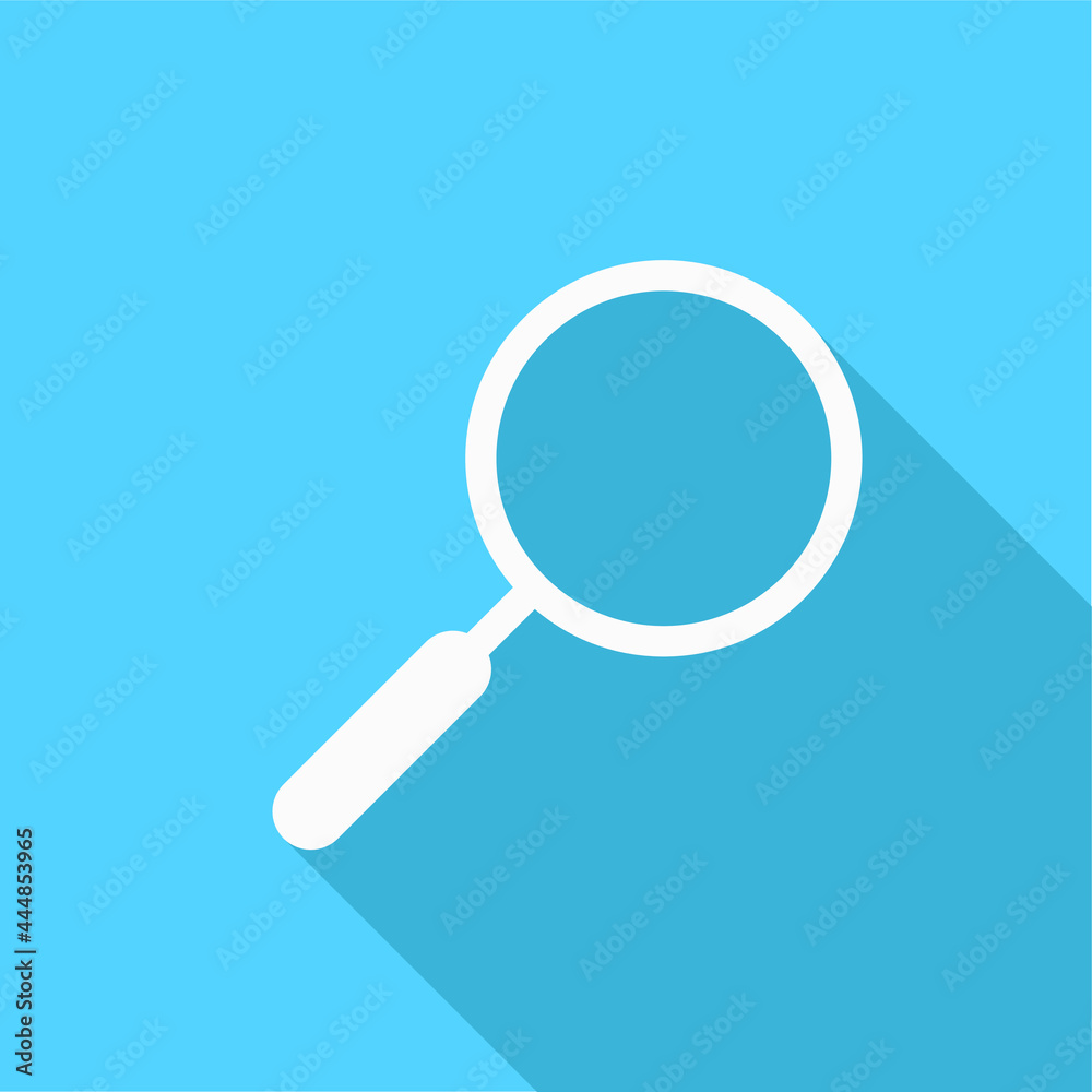 Magnifying glass vector icon with shadow isolated on white background. Zoom symbol. Search pictogram. Magnifying glass vector icon with shadow isolated on white background. Zoom symbol. Search pictogram.