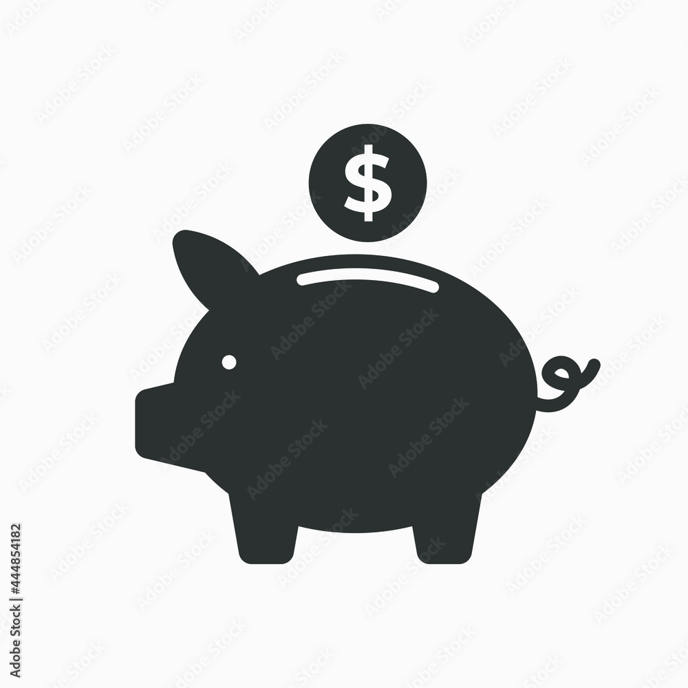 Piggy bank vector icon isolated on white background. Saving money symbol. Piggy bank vector icon isolated on white background. Saving money symbol.