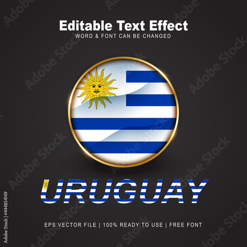 Uruguay text effect style - Editable text effect vector illustration. Uruguay 3d Flag - Copa America 2021 Finalists