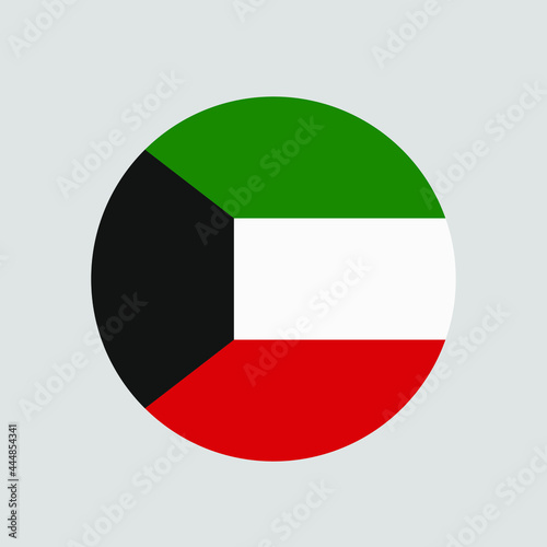 Round Kuwaiti flag vector icon isolated on white background. The flag of Kuwait in a circle. 