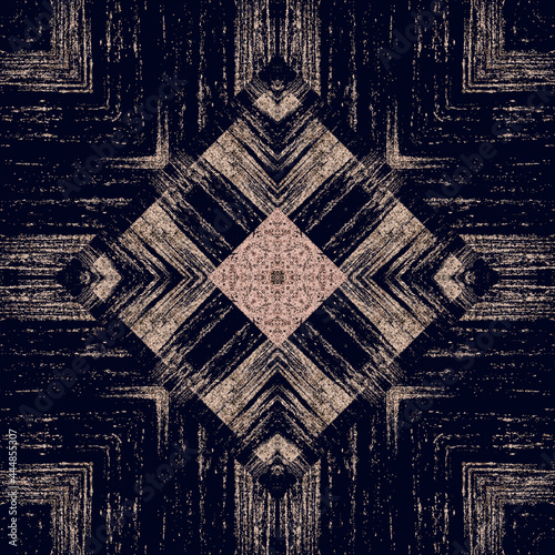 traditional square scarf with different geometric and paisley pattern