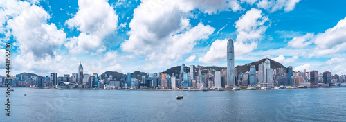 Photography Panorama of Victoria Harbor of Hong Kong