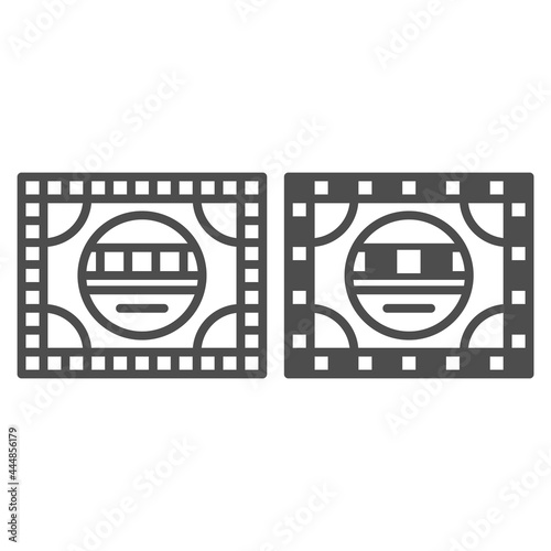 setting table line and solid icon, monitors and TV concept, electronic configuration vector sign on white background, outline style icon for mobile concept and web design. Vector graphics.