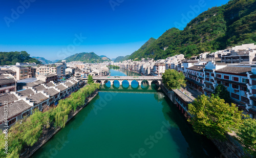 Fototapeta Naklejka Na Ścianę i Meble -  Zhenyuan ancient town scenic spot, Guizhou Province, China