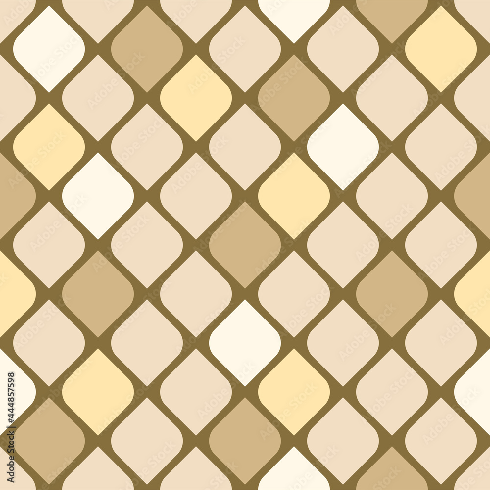 Naklejka premium Japanese Curl Diamond Net Vector Seamless Pattern