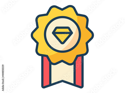 quality badge premium single isolated icon with filled line style