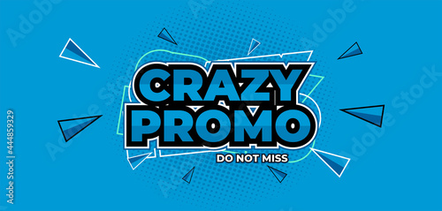 Vector graphic crazy promo yellow sale banner 