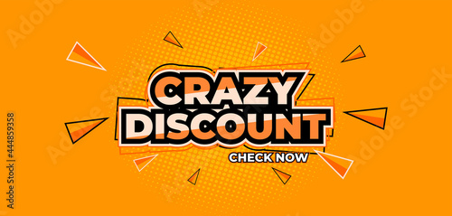 Vector graphic crazy discount yellow sale banner