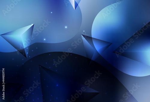 Dark BLUE vector Colorful illustration with circles and lines in futuristic style.