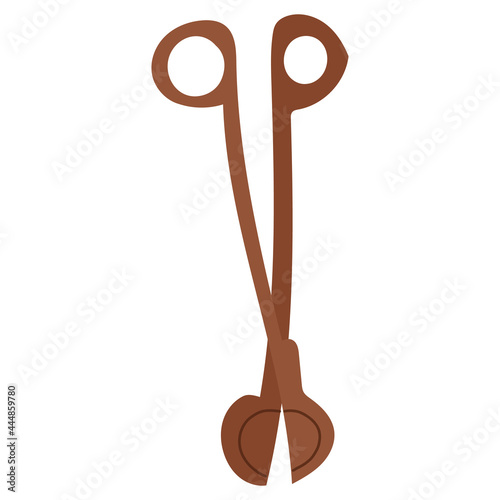 Scissoers foe candles.Vector hand drawn cartoon