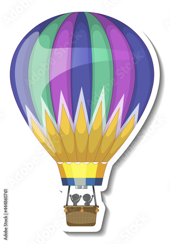 A sticker template with Hot balloon air isolated