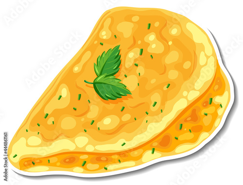Omelette sticker on white background