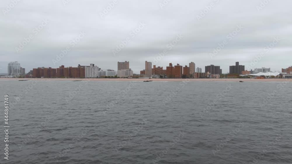 Coney Island Drone Facing Shore Buildings Going Up Coney Island Drone Facing Shore Buildings Going Up