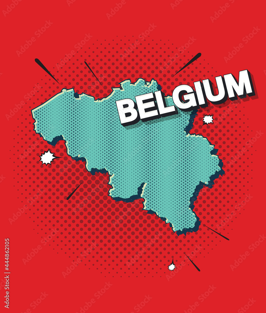 Pop art map of belgium