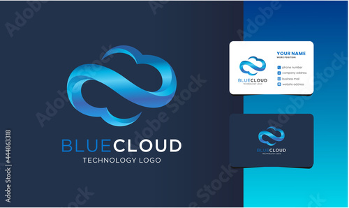 modern cloud logo with business card design.