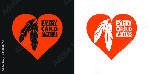 Every Child Matters and Orange Shirt Day Canada. 30 September. Memorial in tribute to aboriginal children whose remain found in Residential School in Kamloops, Canada. T-shirt Design.