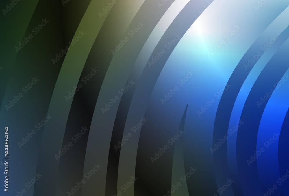 Obraz premium Dark Blue, Green vector template with bent lines.