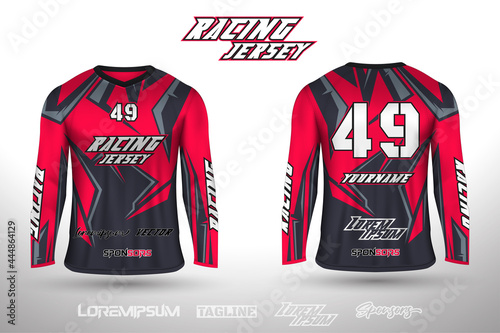 Sports design jersey for football racing cycling gaming jersey premium vector