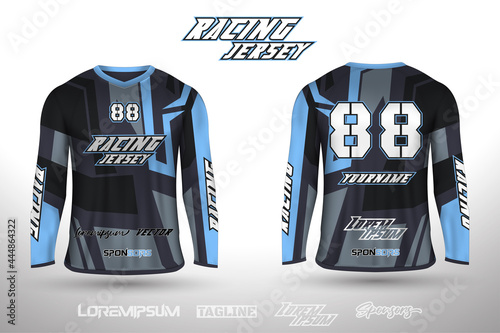 Sports design jersey for football racing cycling gaming jersey premium vector