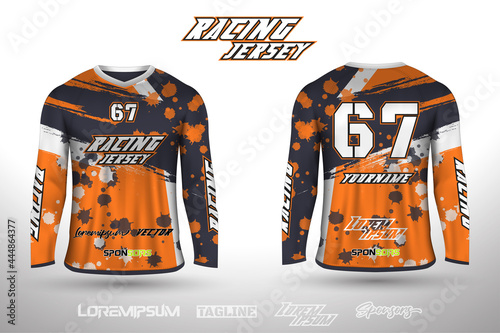 Sports design jersey for football racing cycling gaming jersey premium vector