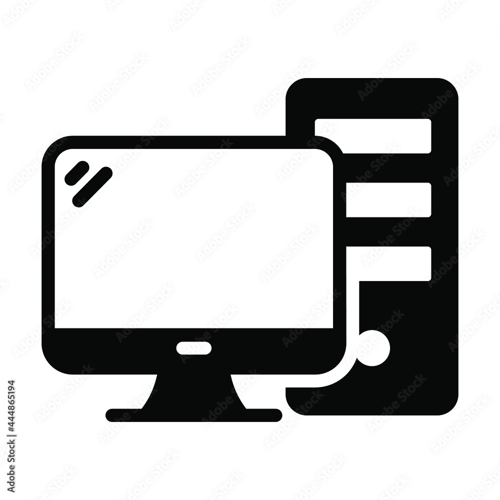 computer system vector Icon-  Black style high quality vector illustration.