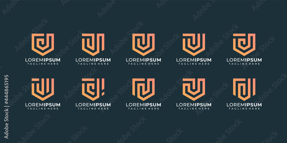 Set of creative letter j logo vector collection