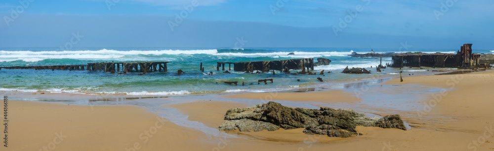 Wreck of a floating dock (in 1902) at Glentana near Mossel bay, Garden Route,   Western Cape. South Africa