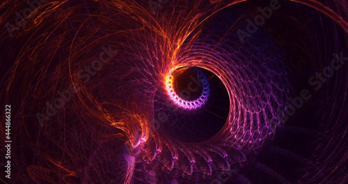 3D rendering abstract multicolor fractal light background