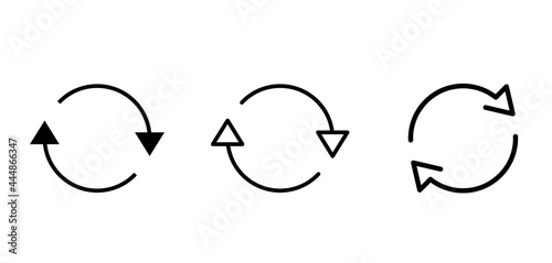 回転する矢印アイコン　2分割