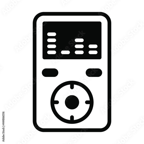 MP 3 vector Icon-  Black style high quality vector illustration.